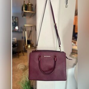 Michael Kors Red Leather Satchel